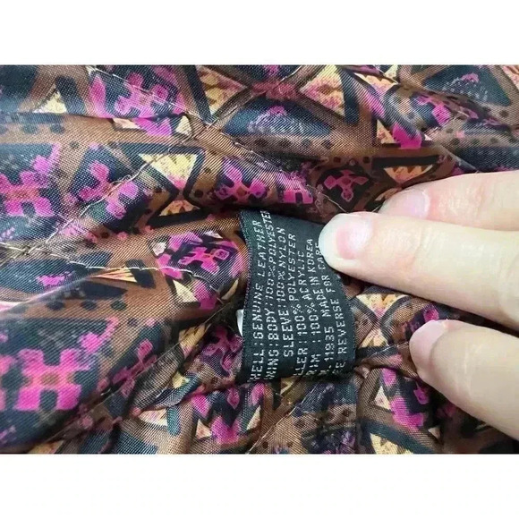 Mixed Blues Vintage Leather Jacket Y2K Size woman's Small - Picture 6 of 6